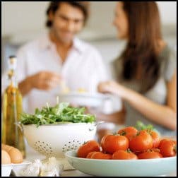 Couples Cooking Rustic Italian