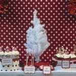 red and white christmas dessert bar