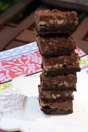 Decadent Dark Chocolate Peanut Butter Crunch Brownies