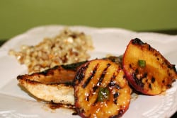 grilled chicken with spicy peach sauce