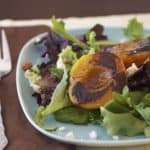 Grilled Apricots, Cherries, Goat Cheese and Pancetta Salad