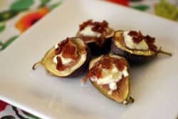 baked figs with goat cheese and bacon