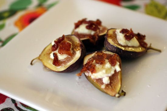 Baked Figs with Goat Cheese and Bacon