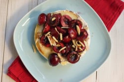 grilled cherry almond brie closeup