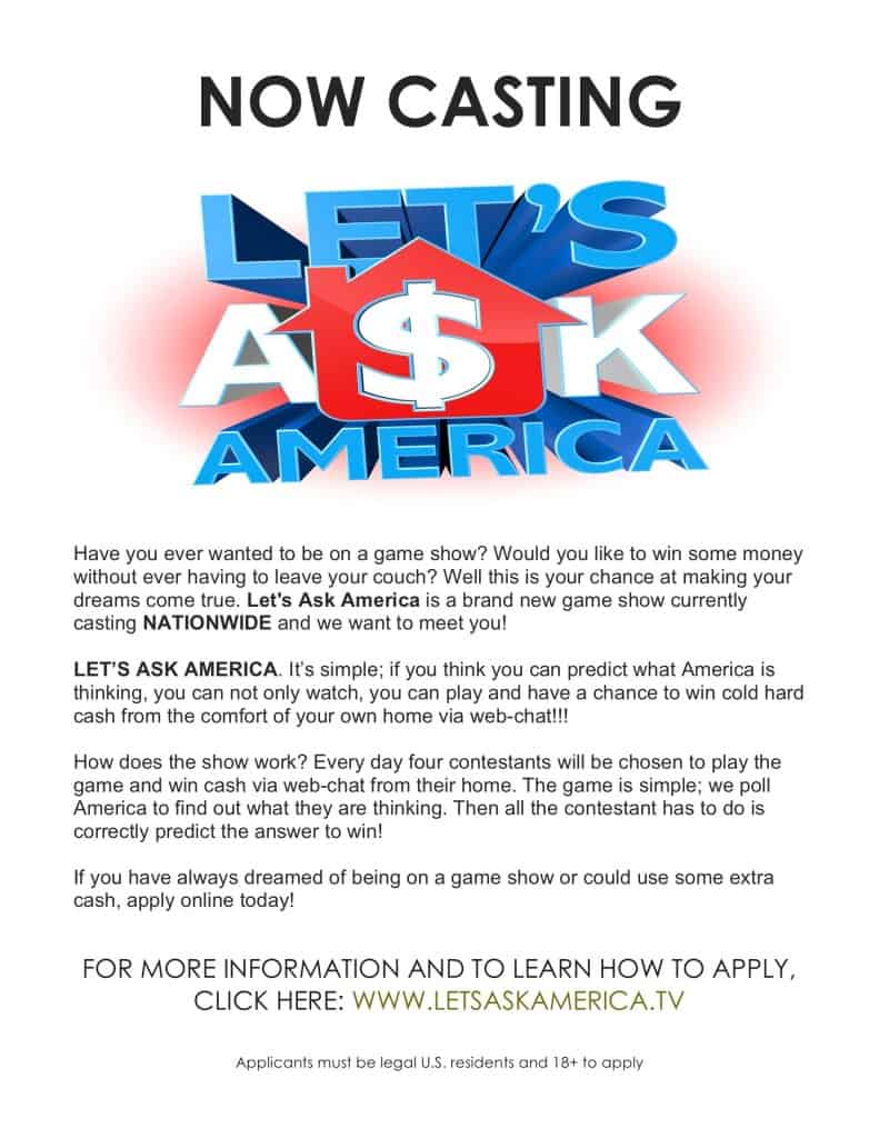 lets ask america casting flyer