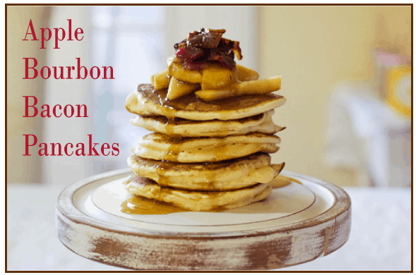 bourbon, apple, bacon pancakes