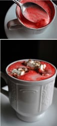 red velvet hot chocolate double