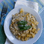 Butternut Squash Risotto with Lemon Garlic Snap Peas