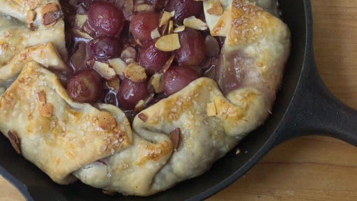 Grilled Grape Almond Pie