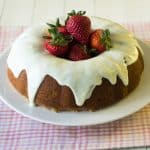 Strawberry Graham cake on a plate
