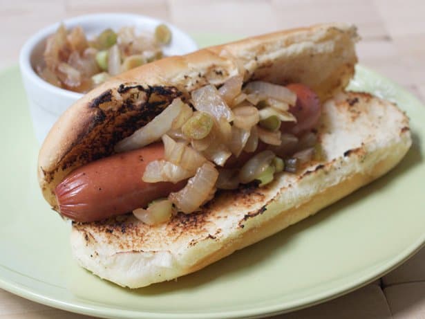 grilled onion hot dog relish