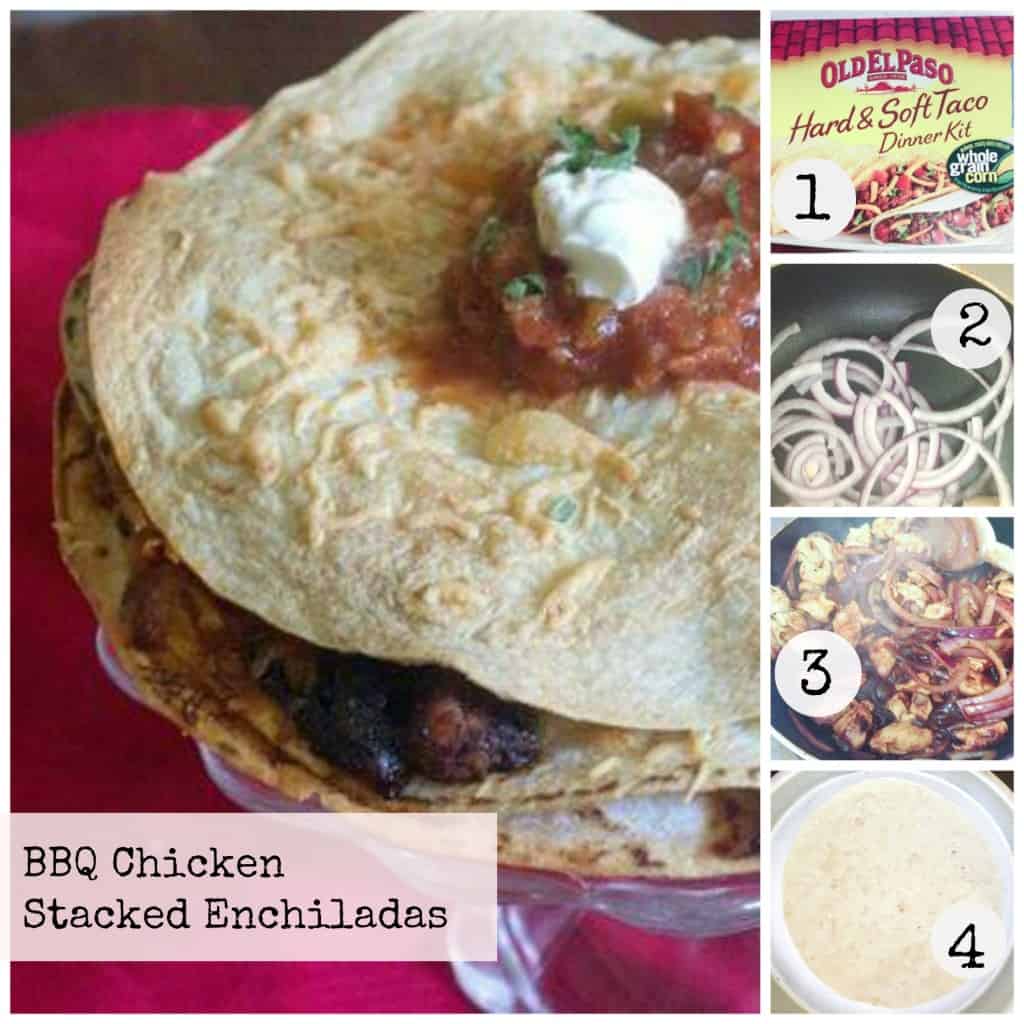 BBQ Chicken Stacked Enchiladas