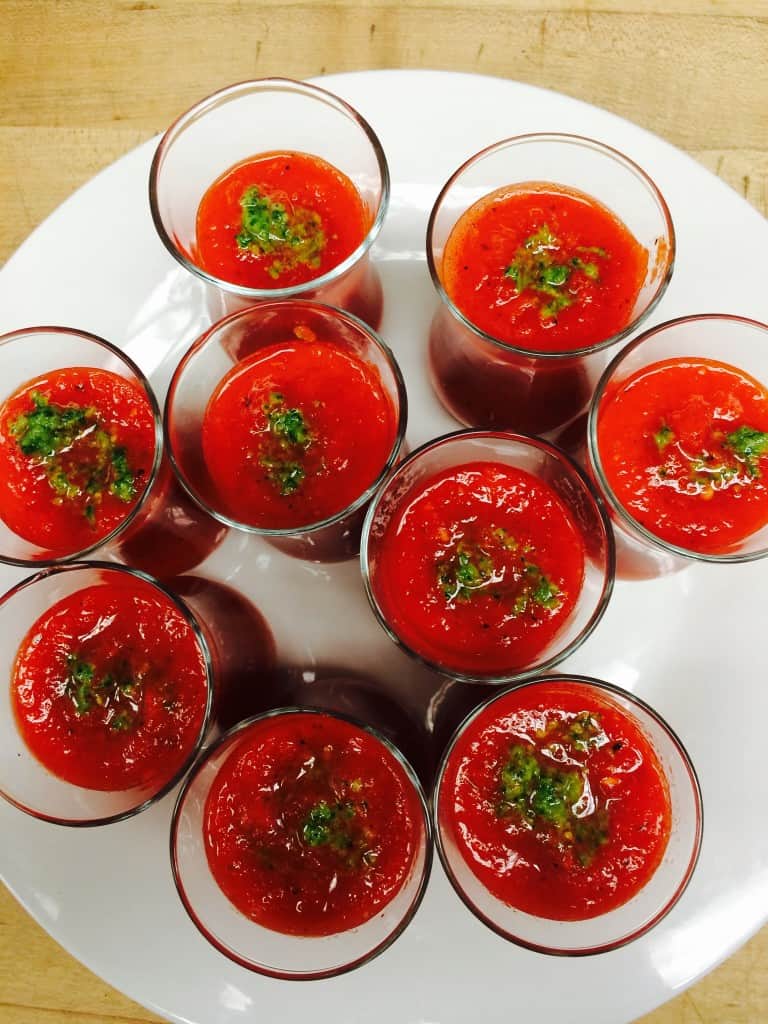 Chilled Red Pepper Shooters