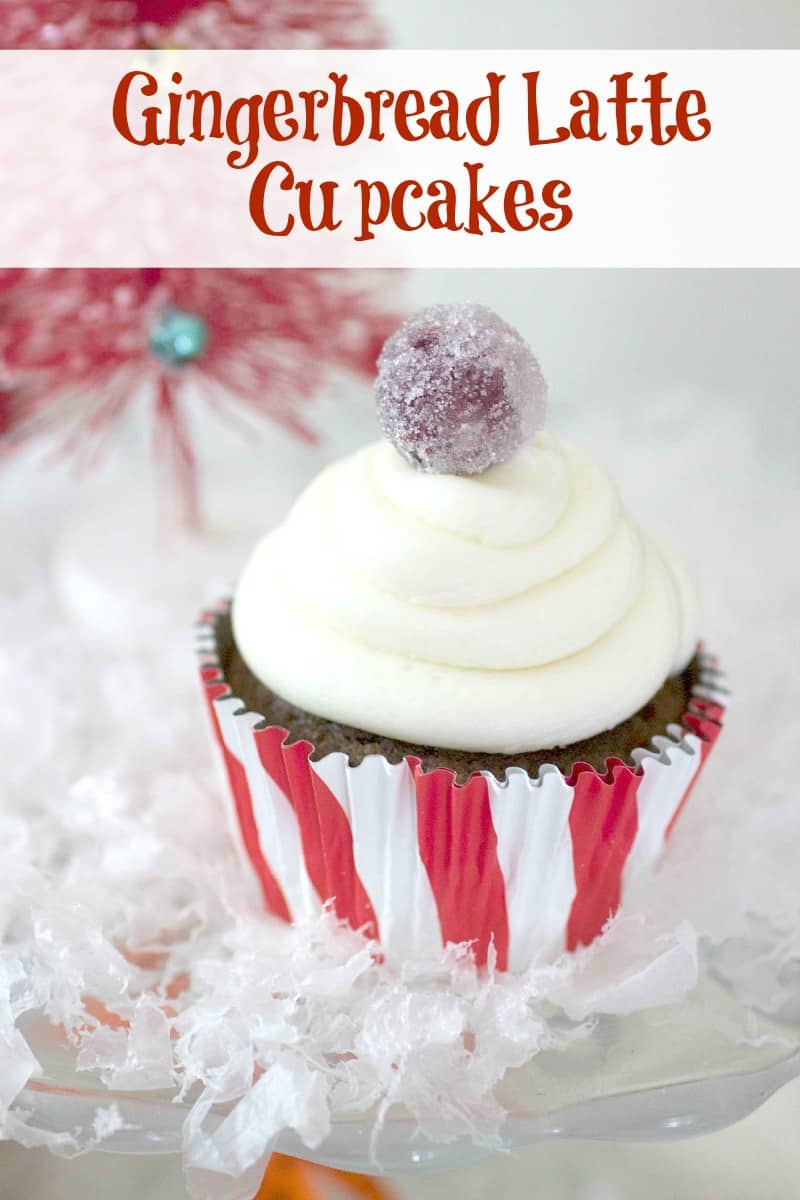 Gingerbread Cupcakes with Sugared Cranberries