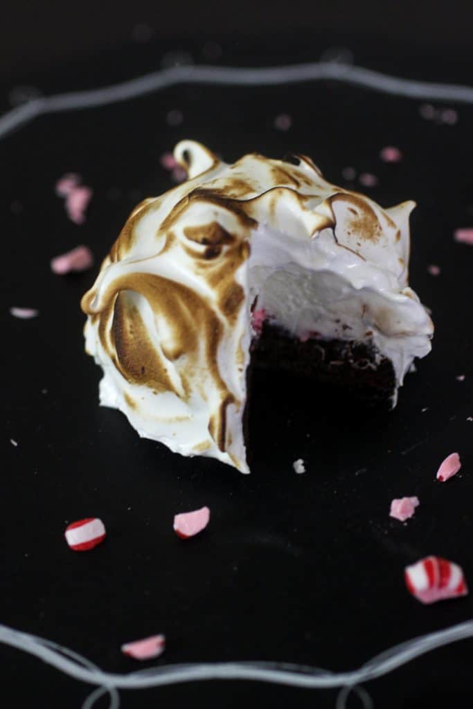 Mini Baked Alaska cut