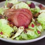 plate of Butter Lettuce and poached pear salad