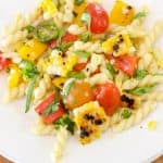 Plate of farmers market pasta