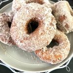 plate of apple cider donuts