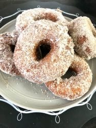 plate of apple cider donuts