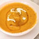 bowl of roasted butternut apple soup