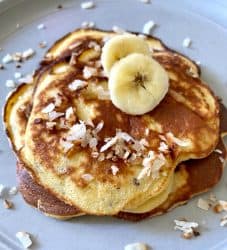 stack of Banana Protein Pancakes