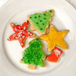 plate of vegan sugar cookies for the holidays.