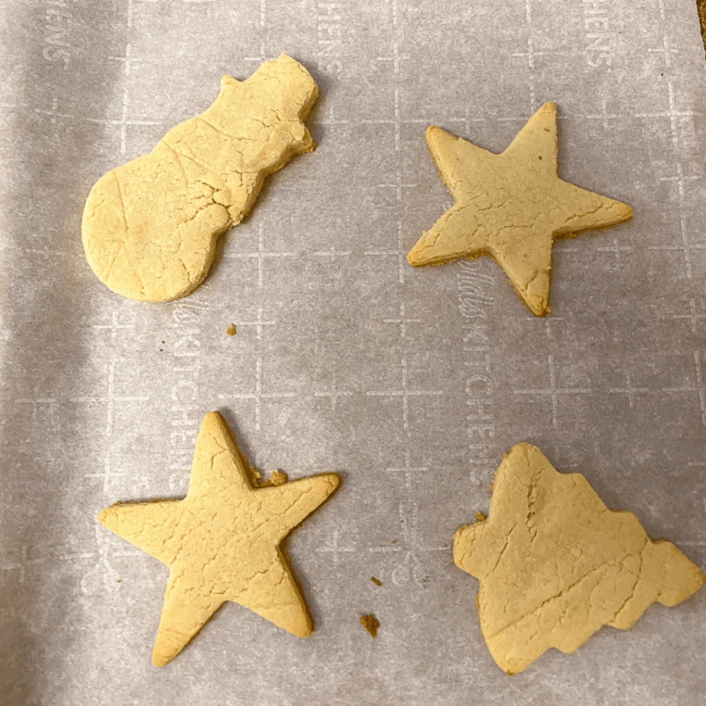 cookie sheet of vegan sugar cookies