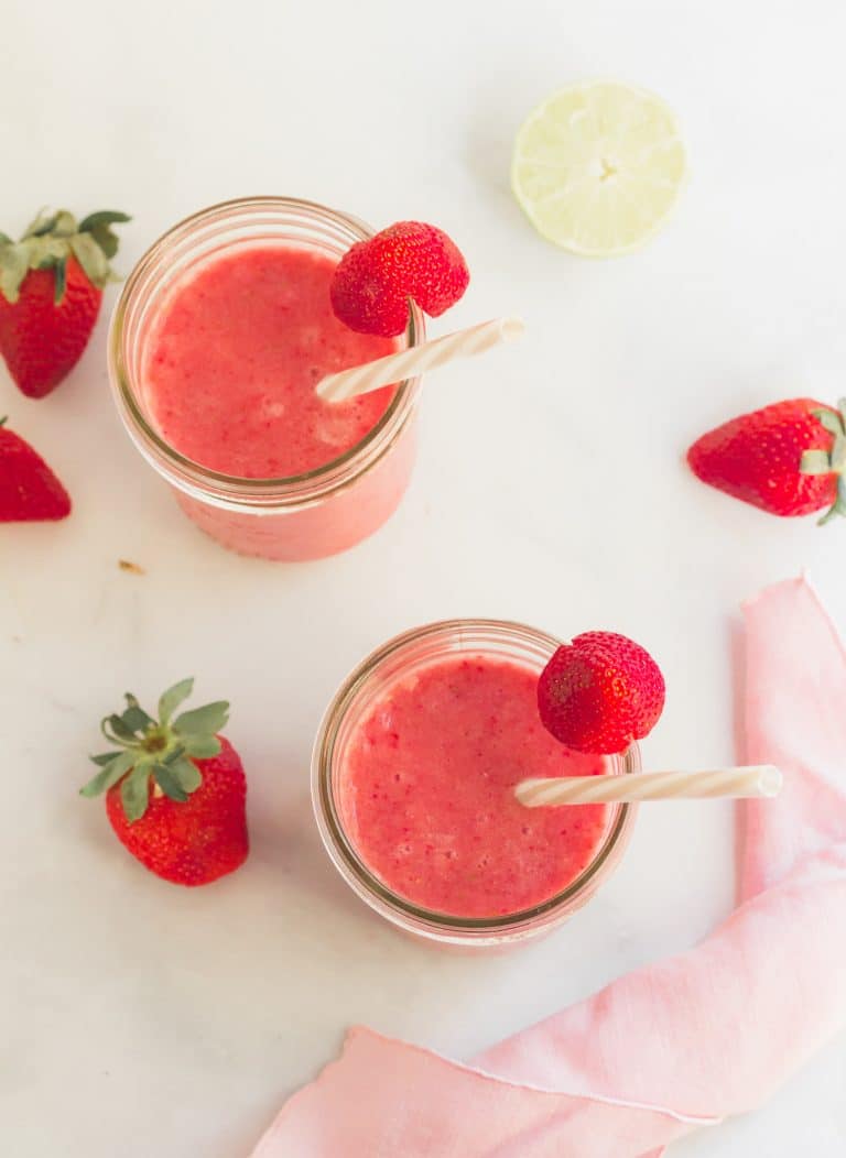 two glasses of tropical protein shake