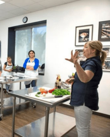 photo of Cheri Liefeld teaching a cooking class