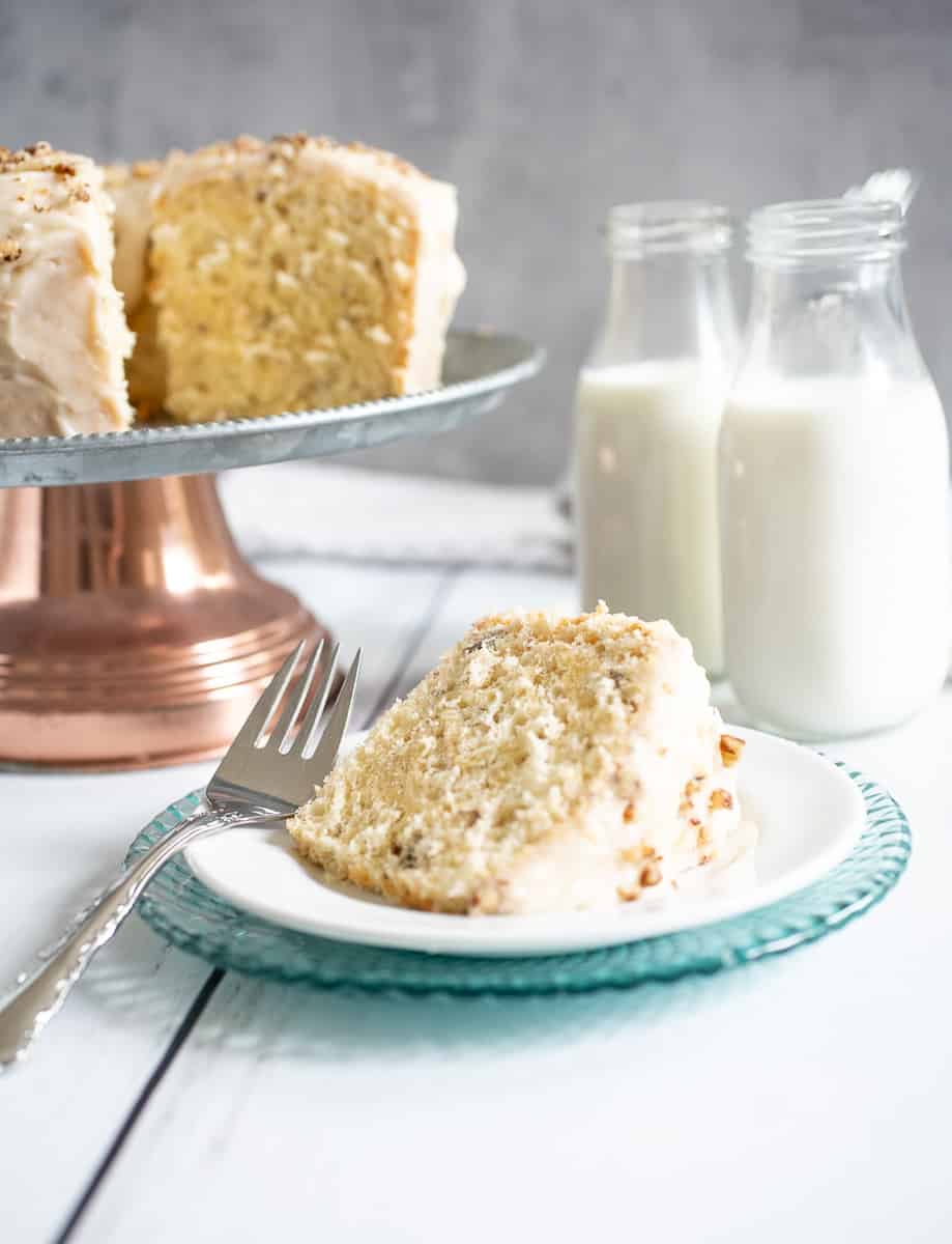 Maple Pecan Chiffon Cake with  Browned Butter Icing