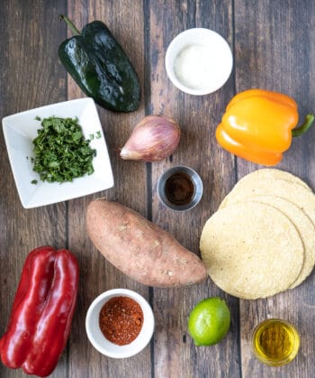 photo of Sweet Potato taco ingredients.