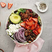 Arugula, Strawberries, and Creamy Goat Cheese Salad